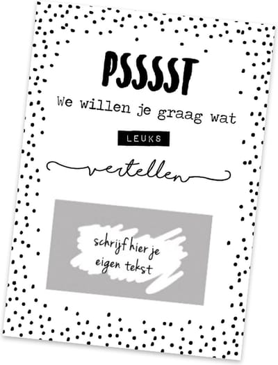 We willen je wat leuks vertellen - DIY kraskaart - Inclusief Kraft envelop - speciaal moment