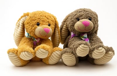 Knuffeldier haas - Pluche konijn - Kamer decoratie - Met decoratieve sjaal - 30 cm - Bruin beige