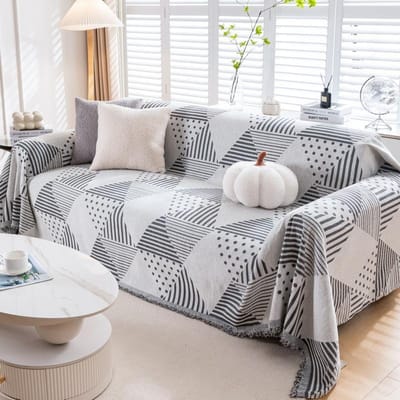 Chenille Sofa Plaid Deken Ins Stijl Bankhoes met Kwast Vier Seizoenen Bank Handdoek Alles-inclusief Stofhoezen Dekens 180x130cm S