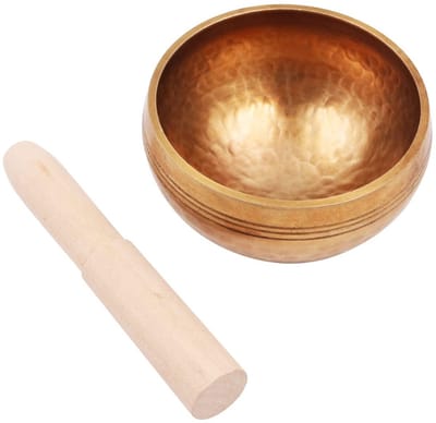 Dailygoods- Klankschaalset Inclusief houten spits/kussen - Compact - Meditatie - Yoga - Angstverlichting - Prachtig geluid - Meditatiekom