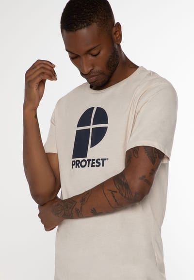 Protest Classic Logo T-Shirt – T shirt Heren – Korte mouwen – Ronde hals