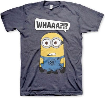 Minions Heren Tshirt -S- Whaaa?!? Blauw