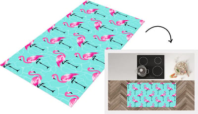 Keukenloper - Loper keuken - Flamingo - Roze - Patroon - 120x60 cm - Keukenloper vinyl