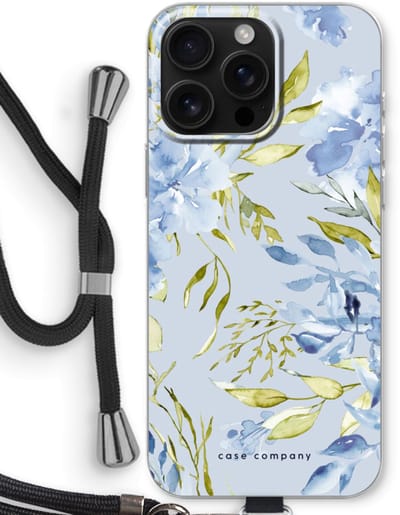 Case Company® - Hoesje met koord geschikt voor iPhone 16 Pro Max hoesje met Koord - Gaia - Telefoonhoesje met Zwart Koord - Bescherming aan alle Kanten en Over de Schermrand