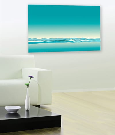 Artby - Decoratieve canvasprint - turkoois - 100 x 75 cm - Made and signed by Anne