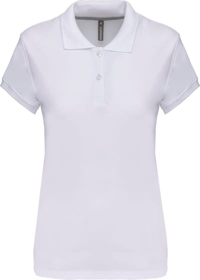 Damespolo korte mouwen met knopen merk Kariban White - 3XL