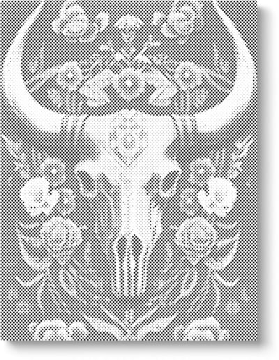 Doodskop Stier | Dot painting | 30x40cm | Dot painting | Oh My Dotz | Dots stippen | Diamond painting & Schilderen op nummer alternatief | Happy hobby