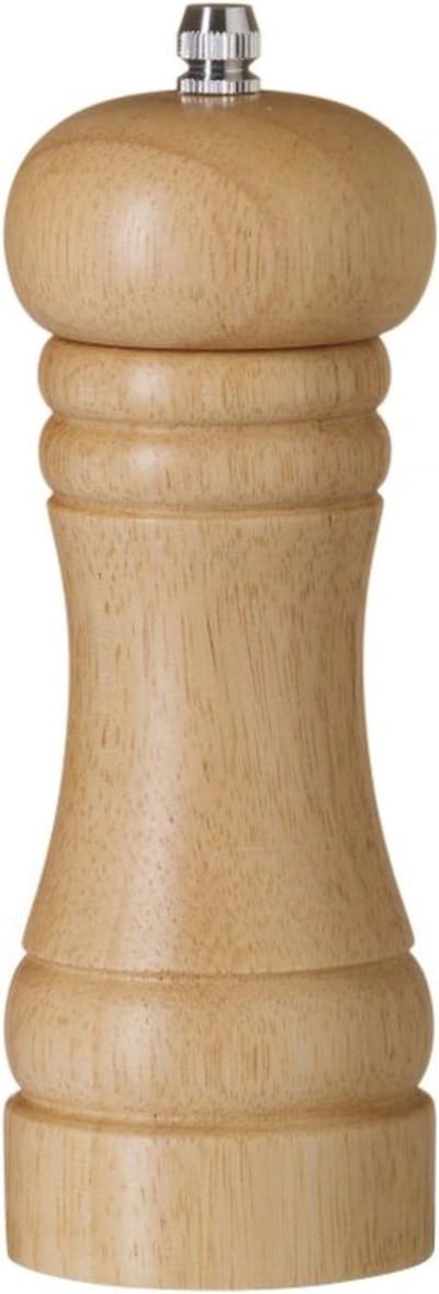 HENDI Houten pepermolen – licht hout – verstelbaar roestvast staal mechanisme – ⌀57x(H)165mm