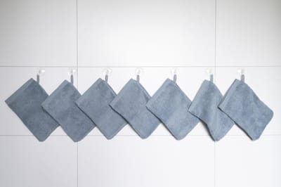 RELAKZ - Airy Blue - Washandjes - Set 7 Stuks - 100% Katoen - 550 GSM - Zacht en Hoog Absorberend