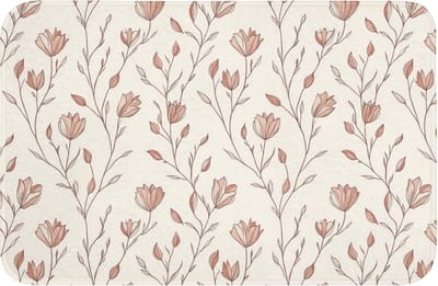 WC mat 60x40 cm - Antislip - Patroon - Klassiek - Roze - Toiletmat - Vloermat - Douchemat - Toilet tapijt - Toiletmatten