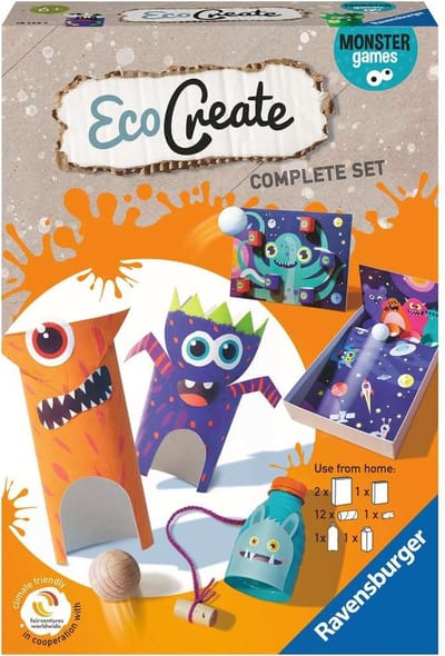 Ravensburger EcoCreate Midi Monster Games - Hobbypakket - Knutselen met oude verpakkingen
