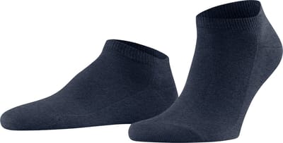 FALKE Family kort eenkleurig katoen sneakersokken enkelsokken heren blauw - maat 39-42