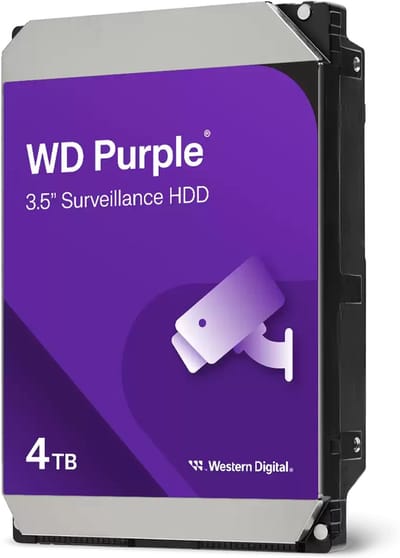 Western Digital Purple interne harde schijf 4 TB 5400 RPM 128 MB 3.5" SATA III