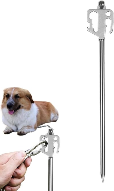 Honden Grondpen - Grondanker Honden - Veilige Bevestiging - 360 Graden Draaibaar - 40 cm - Willekeurig