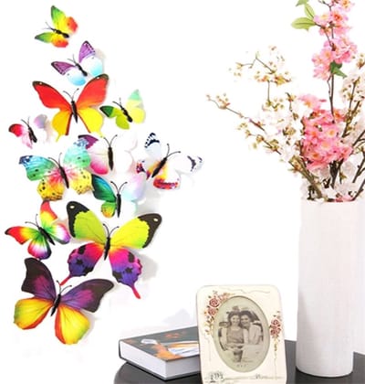 3d Muurdecoratie Vlinders 12 Stuk I Muurvlinders I Muurstickers Vlinder I Regenboog