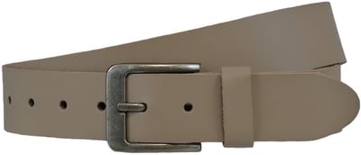 Houtkamp Unisex Leren Riem Taupe – 4 cm Brede Jeansriem met Moderne Gesp – Echt Leer voor Dames & Heren - Lengte totaal 100 cm / Riemmaat 85