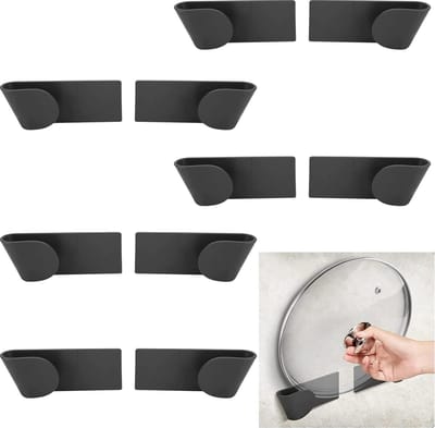 10 stuks pan deksel houders, muur mount pot deksel houder rek, plastic pot deksel houder, sterke zelfklevende muur mount pot deksel houder