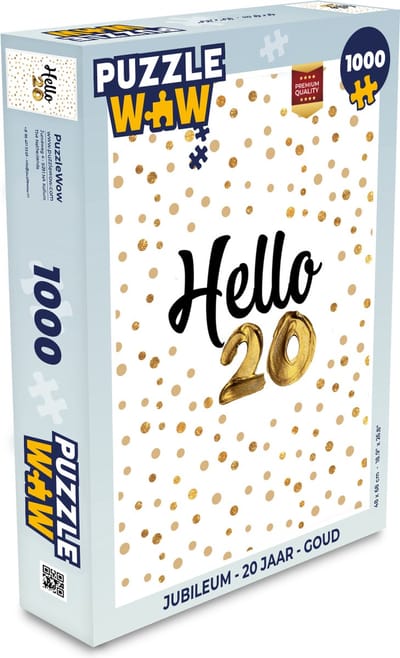Puzzel Jubileum - 20 Jaar - Goud - Legpuzzel - Puzzel 1000 stukjes volwassenen