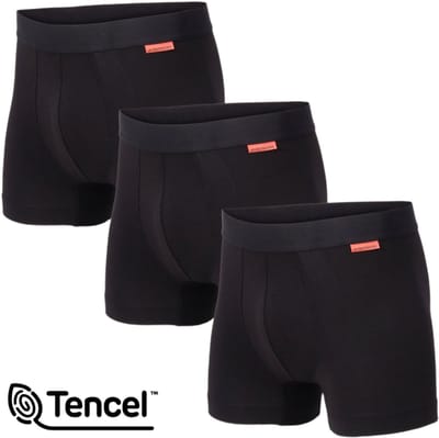 Undiemeister Boxershorts Heren - 3-Pack - Naadloos Ondergoed - Onderbroeken - Tencel - Volcano Ash (Zwart) - Maat S