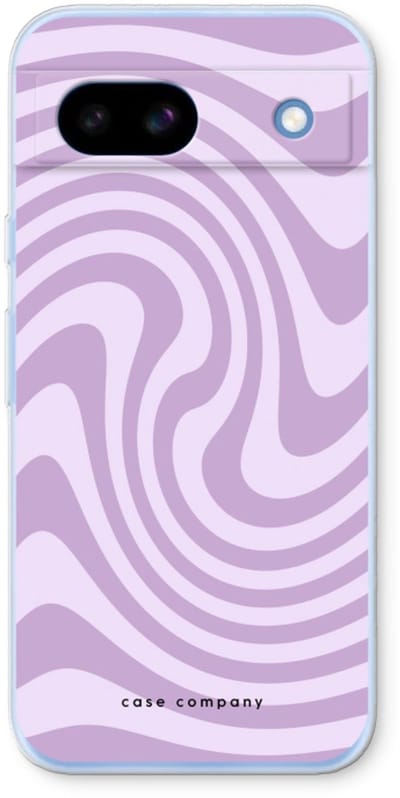 Case Company® - Hoesje geschikt voor Google Pixel 8a hoesje - Swirl Paars - Soft Cover Telefoonhoesje - Bescherming aan alle Kanten en Schermrand