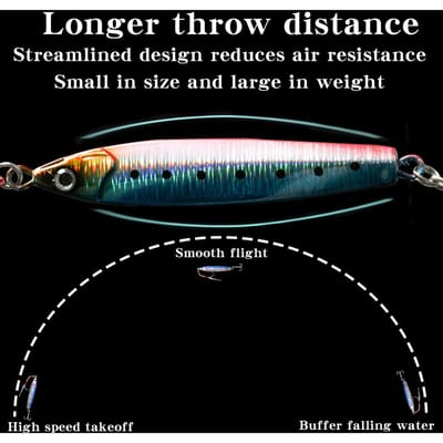 5 Pièces 30g40g Leurres de Pêche Pitch Lancer Lent Métal Jigs de Pêche à Plat Appâts Coulants pour black