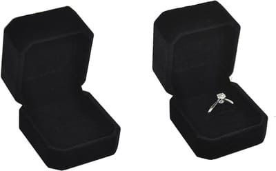 Fluwelen Opbergdoos voor Oorbellen en Sieraden - Dubbele Ringdoos voor Trouwen en Verloving