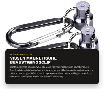 Dailygoods- Magneetgesp Krachtige Magneten - Ophanghouder - Clip - Lanyard - Visaccessoires - Roestvrij Staal - Vishouder