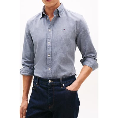 Tommy Hilfiger Flex Dobby Sf Shirt Carbon Navy Taglia: XXL | Camicie Casual Outlet | Uomo | Blu