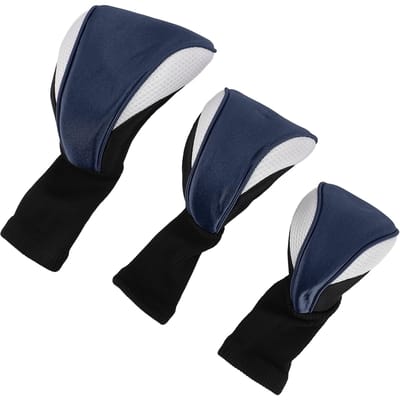 3 stuks Clubhoofdbeschermer met Verwisselbare Labels Ademend Krasbestendig Nylon Composiet Stof 1 3 black