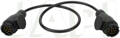 Kabel 1 mtr 2 x 13 polige kunststofstekker
