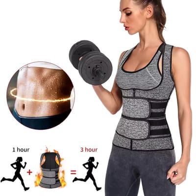 Shapewear voor mannen en vrouwen - Zweetafslankende shapewear - Ritsvest met dubbele tailleondersteuning - Corrigerende kleding - Sterke buikverstrakking - Rugondersteuning - Rugverstrakking - Tailleverstrakking - Buikband - Maat S