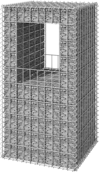 Stenen Mand - Keienmand Decoratie - Tuin Aankleden - Roestvrij Weerbestendig - 50x50x100 cm - Grijs