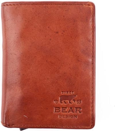 Bear Design RFID Creditcardhouder - Cognac
