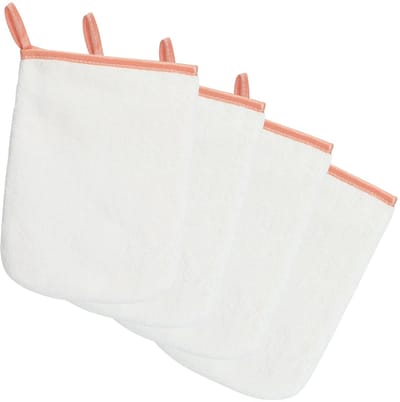 Dailygoody - Gezichtsdoeken - Koraal Fleece Microvezel Wasdoeken - Zacht en Absorberend - Wit - Machinewasbaar - Geschikt voor Volwassenen - 4 Stuks