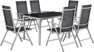 Aluminium tuinset - Milano - 7-delig - Zilver / grijs