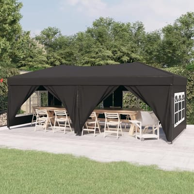 Opvouwbare Partytent - Feest Tent Luifel - Buiten Bijeenkomsten - Met Afneembare Zijwanden - 3x6 Meter - Antraciet