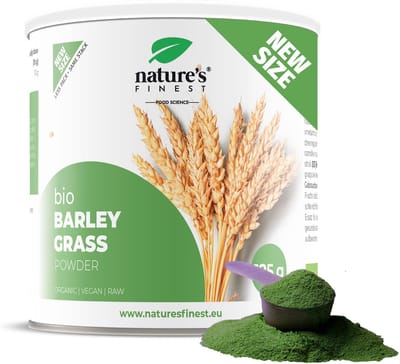 Nature's Finest Gerstegraspoeder Bio 125 g – Superfood Rijk aan IJzer, Magnesium, Calcium & Vitamine C - Ondersteunt Immuniteit & Energie - 100% Natuurlijk Zonder Toevoegingen