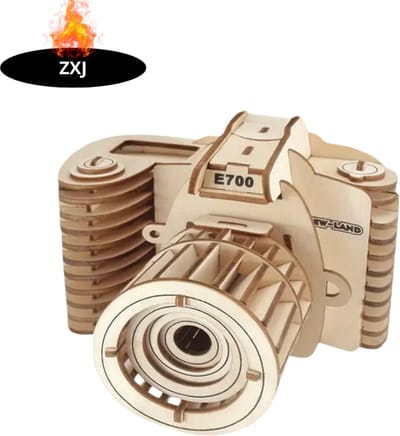 Livano Bouwpakket Hout - Kinderen - Volwassenen - Bouwpakketten Volwassenen - Boot - Houten Puzzel - 3D - Camera