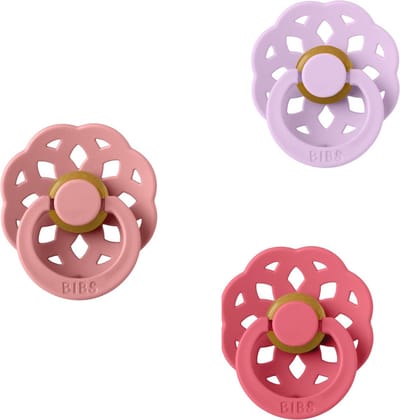 BIBS Boheme Fopspeen set 3 stuks Dusty Pink,Coral en Dusky Lilac 0-6 maanden maat 1