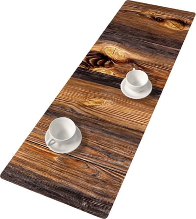 Bertoni - Tafelloper / Tafelkleed - Vilt - 115x40cm - geprint motief Wood