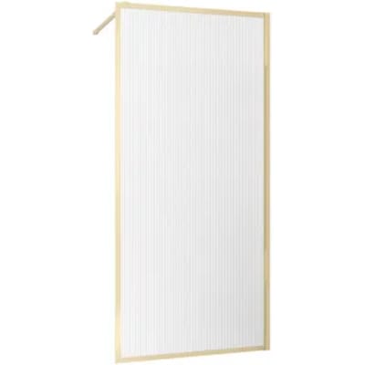 Inloopdouchewand Golden Edge 120 Geribbeld Glas