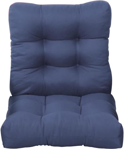 Tuinstoelkussens Set - Terraskussens Stoelkussens - Buiten Zitten - Waterbestendig Met Banden - 55x50cm - Donkerblauw