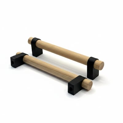 Home 3D ® - Handgrepen Zwart - 2 Stuks - 128mm - Beukenhout - Gemaakt in Nederland - Inclusief Schroeven
