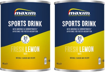 Maxim Sports Drink Lemon - 2 x 480g - Hypotoon sportdrank poeder - extra electrolytes - Sportdrank met citroensmaak