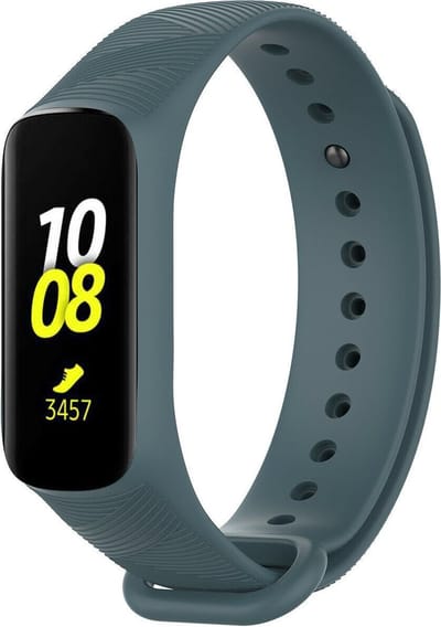 Siliconen Smartwatch bandje - Geschikt voor Samsung Galaxy Fit e siliconen bandje - grijsblauw - Strap-it Horlogeband / Polsband / Armband