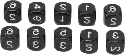 Dobbelstenen Set - Spelonderdelen - Cijferonderwijs Spel - Ronde Hoek - 20 Stuks 16mm - Zwart