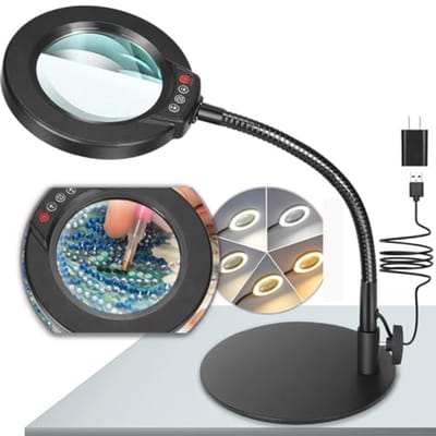 Vergrootglas met Licht en Standaard - Dimbare LED Verlichting voor Handwerk en Hobby