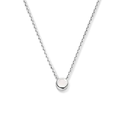 Zilver Gerhodineerd Collier Met Geboortesteen Zirkonia 41 + 4 Cm 1335938