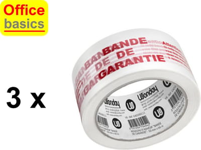 3 x rollen 'Bande de Garantie' - Office Basics - 50mm x 66m