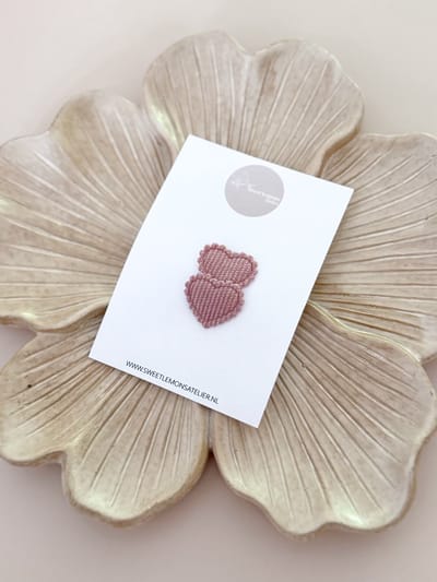 Antislip Haarspeldje Hearts - Oud Roze - Antislip Haarspeldjes - Hartjes - Haarspeldjes voor Baby & Newborn - Haaraccessoires voor Meisjes & Kinderen - Kraamcadeau
